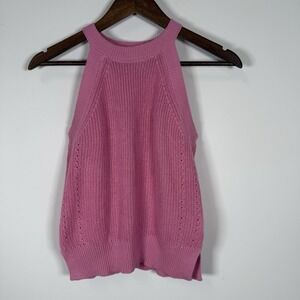 Mine Women's Knit Halter Top Pink Size Medium Casual